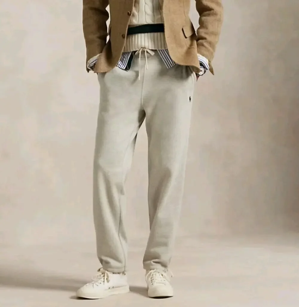 Polo Ralph Lauren Men XXL Fleece Sweatpants Oatmeal Heather Beige Drawstring Hem